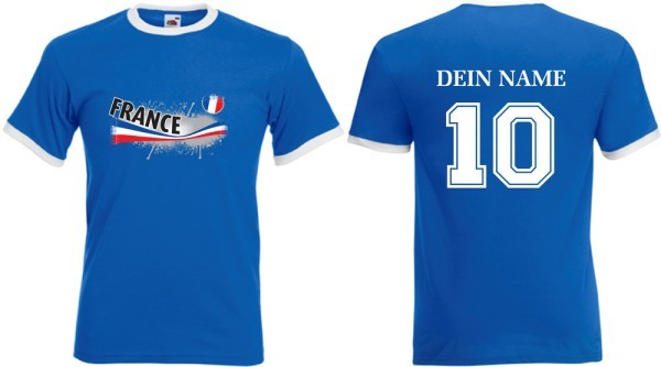 Fan-Shirt FRANKREICH VINTAGE mit individuellem Rückendruck
