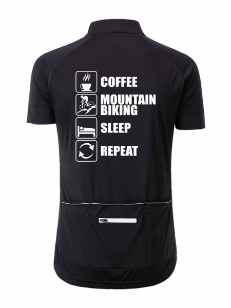 Herren Radshirt "Coffee-Mountainbike-Sleep-Repeat" JN514CR