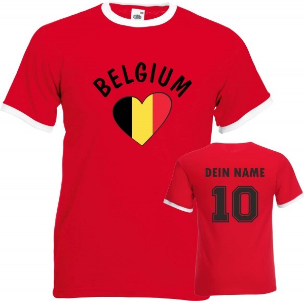 Fan-Shirt "Belgium Love" mit Deinem Namen und Nummer