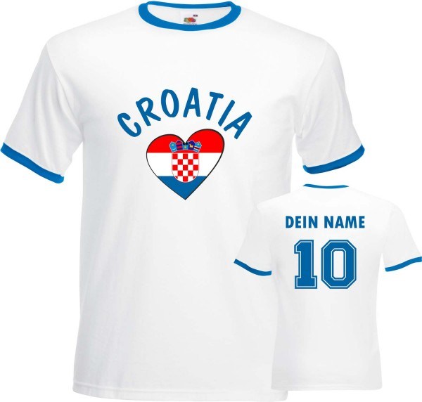 Fan-Shirt "Croatia Love" mit Deinem Namen und Nummer