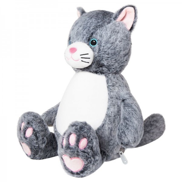 Kuscheltier Katze individuell mit Namen bestickt, Geschenke für Geburt Taufe Geburtstag