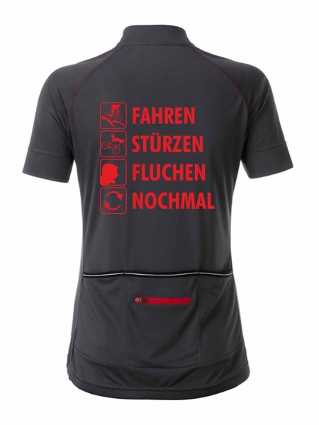 Damen Radshirt "Fahren-Stürzen-Fluchen-Nochmal" JN513FL Damen Radshirt "Fahren-Stürzen-Fluchen-Nochmal" JN513FL