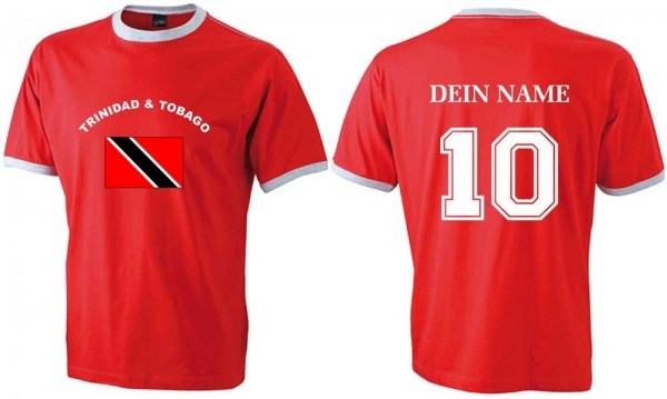 Flag-Shirt TRINIDAD & TOBAGO mit individuellem Rückendruck