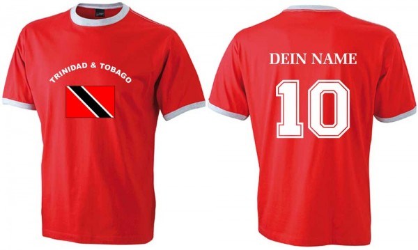 Flag-Shirt TRINIDAD & TOBAGO mit individuellem Rückendruck F159