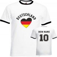 Fan-Shirt "Germany Love white" mit Deinem Namen und Nummer Fan-Shirt "Germany Love white" mit Deinem Namen und Nummer