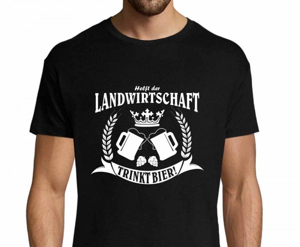 Fun-Shirt "Helft der Landwirtschaft - trinkt Bier" L150TB