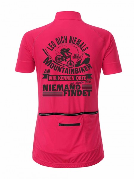 Damen Radshirt "Leg dich nie mit einem Mountainbiker an" JN513LA Damen Radshirt "Leg dich nie mit einem Mountainbiker an" JN513LA