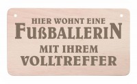 Holz-Türschild - Hier wohnt ein Fußballer Holz-Türschild - Hier wohnt ein Fußballer