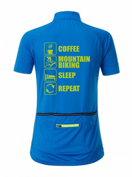 Damen Radshirt "Coffee-Mountainbike-Sleep-Repeat" JN513CR Damen Radshirt "Coffee-Mountainbike-Sleep-Repeat" JN513CR