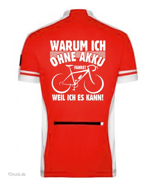 Ladies Bike-T Half Zip "Warum ich ohne Akku fahre" JN451OA Ladies Bike-T Half Zip "Warum ich ohne Akku fahre" JN451OA