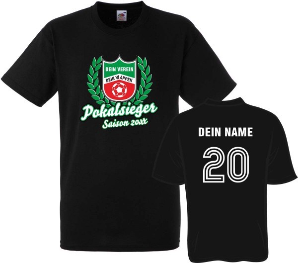 Pokalsieger-Shirt Fußball mit individuellem Rückendruck