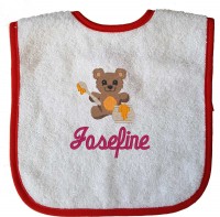 A&R Baby-Lätzchen mit Teddybär-Motiv und individuellem Namen bestickt A&R Baby-Lätzchen mit Teddybär-Motiv und individuellem Namen bestickt