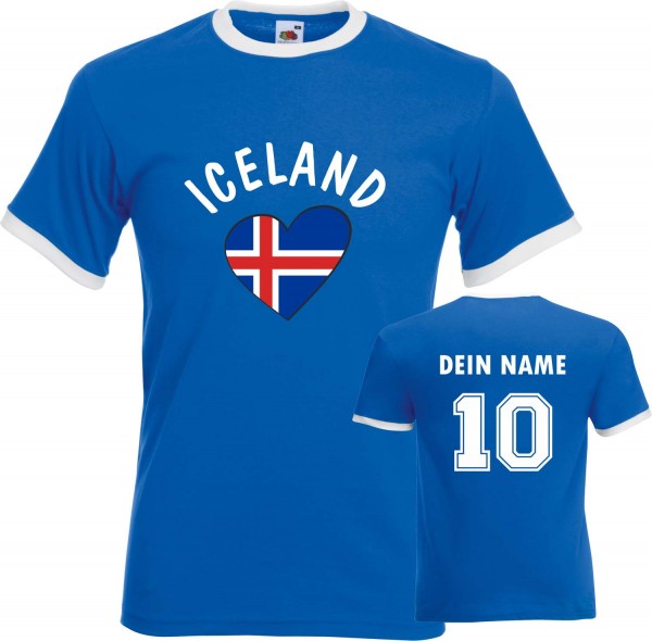 Fan-Shirt "Iceland Love" mit Deinem Namen und Nummer