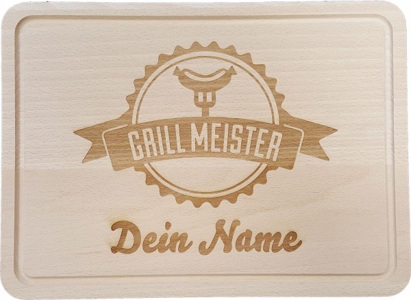 Hackbrett Grillmeister mit individueller Lasergravur