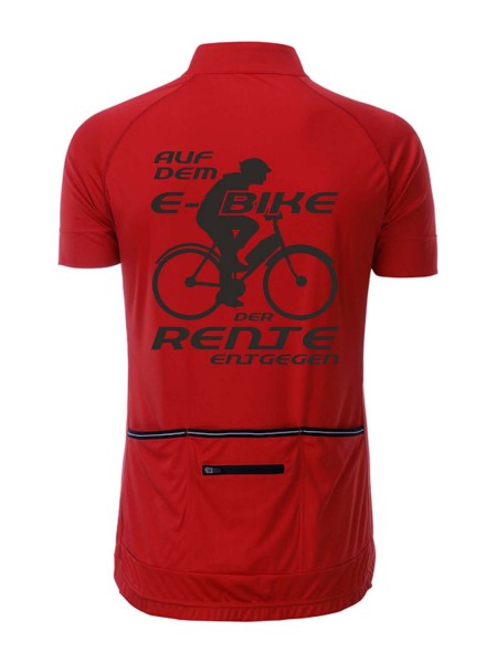 Herren Radshirt "Auf dem E-Bike der Rente entgegen" JN514ER Herren Radshirt "Auf dem E-Bike der Rente entgegen" JN514ER