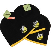 Zweifarbige Strickmütze von Result mit Wappenstickerei Zweifarbige Strickmütze von Result mit Wappenstickerei