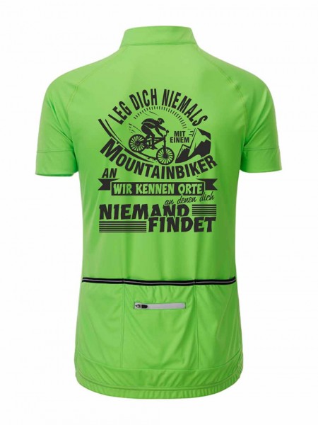 Herren Rad-Trikot Fullzip "Leg dich nie mit einem Mountainbiker an" JN516LA Herren Rad-Trikot Fullzip "Leg dich nie mit einem Mountainbiker an" JN516LA
