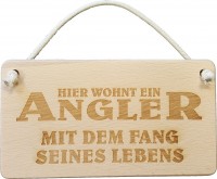 Holz-Türschild - Hier wohnt ein Angler Holz-Türschild - Hier wohnt ein Angler