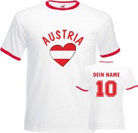 Fan-Shirt "Austria Love" mit Deinem Namen und Nummer Fan-Shirt "Austria Love" mit Deinem Namen und Nummer