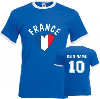 Fan-Shirt "France Love" mit Deinem Namen und Nummer Fan-Shirt "France Love" mit Deinem Namen und Nummer