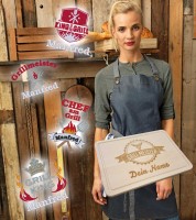 Hackbrett und Grillschürze für den Grillmeister im Spar-Set Hackbrett und Grillschürze für den Grillmeister im Spar-Set