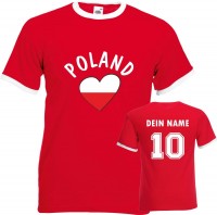 Fan-Shirt "Polen Love" mit Deinem Namen und Nummer Fan-Shirt "Polen Love" mit Deinem Namen und Nummer
