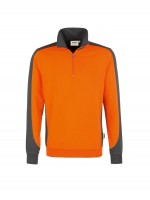 HAKRO Zip-Sweater Contrast Performance 476 mit Textdruck HAKRO Zip-Sweater Contrast Performance 476 mit Textdruck