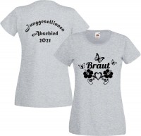 Damen JGA-Shirt "Braut mit Schmetterlingen" Damen JGA-Shirt "Braut mit Schmetterlingen"