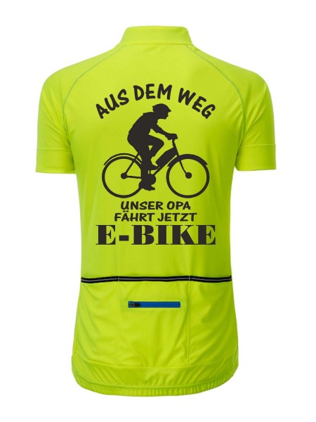 Herren Radshirt "Aus dem Weg - Opa fährt jetzt E-Bike" JN514OP Herren Radshirt "Aus dem Weg - Opa fährt jetzt E-Bike" JN514OP