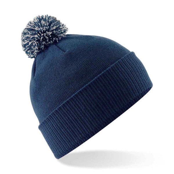 Beechfield Snowstar Beanie B450 mit zweifarbiger Bommel und Logostickerei