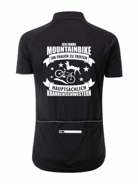 Herren Rad-Trikot Fullzip "Ich fahre Mountainbike um Frauen zu treffen" JN516FT