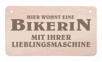 Holz-Türschild - Hier wohnt ein Biker Holz-Türschild - Hier wohnt ein Biker
