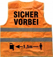 Warnweste "Sicher Vorbei - Abstand zu Radfahrern" Warnweste "Sicher Vorbei - Abstand zu Radfahrern"