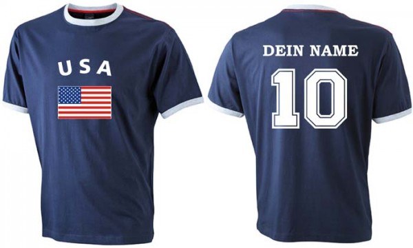 Flag-Shirt USA mit individuellem Rückendruck