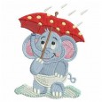 Elefant mit Regenschirm