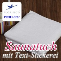 Floringo Profi-Star Saunatuch mit Text-Stickerei Floringo Profi-Star Saunatuch mit Text-Stickerei