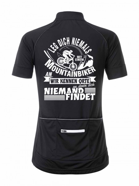 Damen Radshirt "Leg dich nie mit einem Mountainbiker an" JN513LA