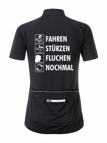 Damen Radshirt "Fahren-Stürzen-Fluchen-Nochmal" JN513FL