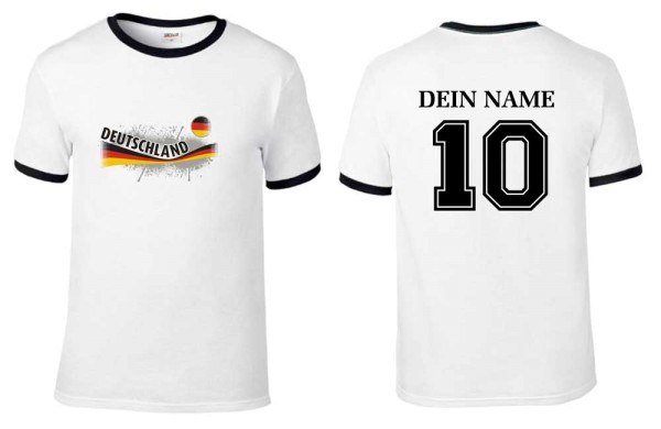 Fan-Shirt GERMANY VINTAGE WHITE mit individuellem Rückendruck