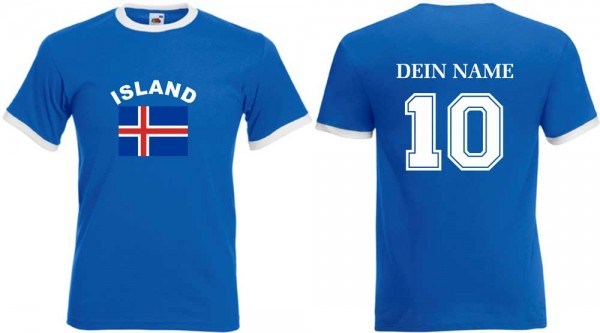 Flag-Shirt ISLAND mit individuellem Rückendruck