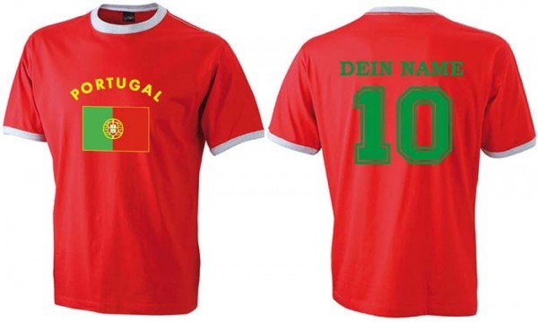 Flag-Shirt PORTUGAL mit individuellem Rückendruck