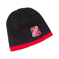 Kontrast-Strickmütze MB7584 ohne Umschlag mit Wappenstickerei Kontrast-Strickmütze MB7584 ohne Umschlag mit Wappenstickerei