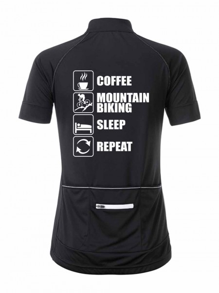 Damen Radshirt "Coffee-Mountainbike-Sleep-Repeat" JN513CR