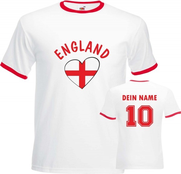 Fan-Shirt "England Love" mit Deinem Namen und Nummer