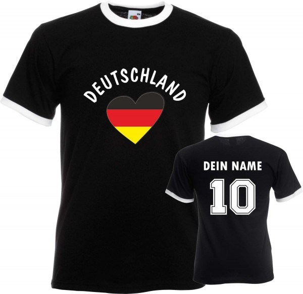 Fan-Shirt "Germany Love black" mit Deinem Namen und Nummer